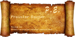 Preisler Eszter névjegykártya